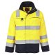 Portwest FR61 Hi-Vis Multi Norm pamut lángálló antisztatikus jól láthatósági munkavédelmi kabát - Sárga/Navy 
