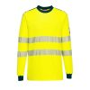 Portwest FR701 Hi-Vis hosszú ujjú lángálló antisztatikus jól láthatósági munkavédelmi póló -  Sárga/Fekete