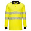 Portwest FR702 Hi-Vis lángálló antisztatikus jól láthatósági munkavédelmi galléros pólóing - Sárga/Fekete