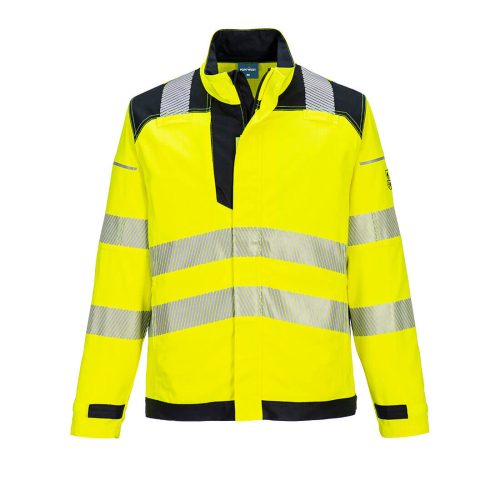 Portwest FR714 Hi-Vis Work lángálló jól láthatósági munkavédelmi kabát - Sárga/Fekete