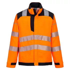   Portwest FR722 Bizflame Hi-Vis lángálló antisztatikus munkavédelmi kabát - Narancs/Fekete