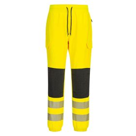   Portwest KX346 Hi-Vis Flexi Jogger slim fit jól láthatósági sztreccs munkavédelmi nadrág - Sárga/Fekete