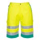 Portwest L043 Hi-Vis jól láthatósági rövidnadrág - Sárga/Kékeszöld 