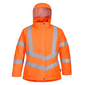   Portwest LW74 Hi-Vis kapucnis jól láthatósági női munkavédelmi télikabát - Narancs