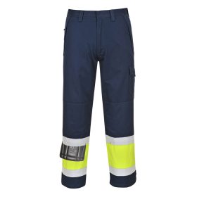   Portwest MV26 Hi-Vis lángálló jól láthatósági munkavédelmi nadrág - Sárga/Navy 