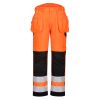 Portwest PW242 Hi-Vis Holster jól láthatósági lengőzsebes munkásnadrág - Narancs-Fekete