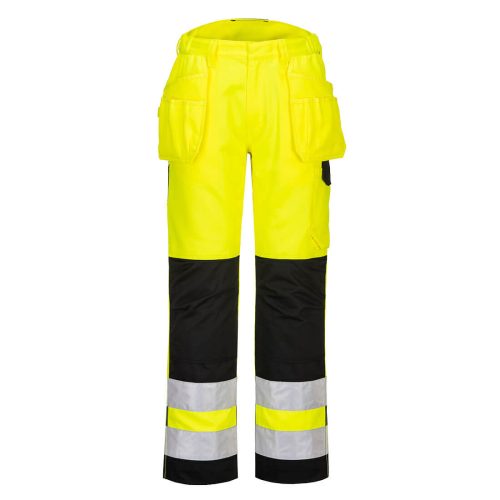 Portwest PW242 Hi-Vis Holster jól láthatósági lengőzsebes munkásnadrág - Narancs-Fekete