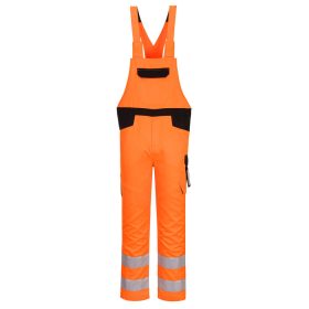   Portwest PW244 Hi-Vis jól láthatósági munkavédelmi kantáros nadrág - Narancs-Fekete