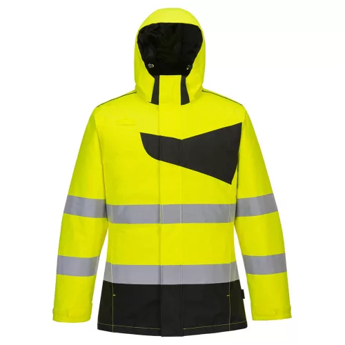 Portwest PW261 Hi-Vis bélelt vízálló jól láthatósági télikabát - Narancs-Fekete