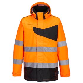   Portwest PW275 Hi-Vis jól láthatósági munkavédelmi softshell kabát - Narancs-Fekete