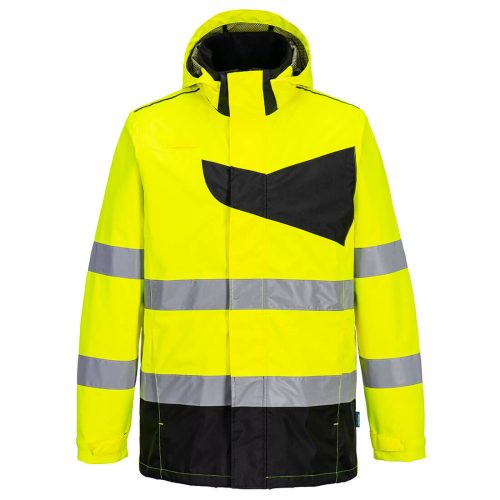 Portwest PW275 Hi-Vis jól láthatósági munkavédelmi softshell kabát - Narancs-Fekete