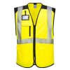 Portwest PW309 Hi-Vis Executive jól láthatósági munkavédelmi mellény - Narancs/Fekete 