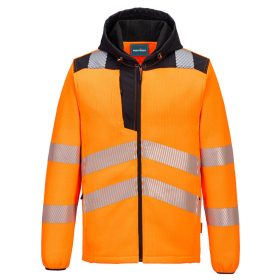   Portwest PW335 Hi-Vis Technical kapucnis polár jól láthatósági munkavédelmi pulóver - Narancs/Fekete