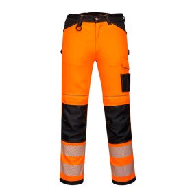   Portwest PW340 Hi-Vis Texpel bevonatú jól láthatósági munkavédelmi nadrág - Narancs/Fekete