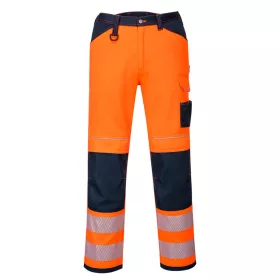   Portwest PW340 Hi-Vis Texpel bevonatú jól láthatósági munkavédelmi nadrág - Narancs/Navy