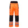 Portwest PW342 Hi-Vis Extreme vízálló jól láthatósági munkavédelmi nadrág - Narancs/ Fekete