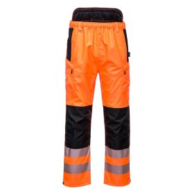   Portwest PW342 Hi-Vis Extreme vízálló jól láthatósági munkavédelmi nadrág - Narancs/ Fekete