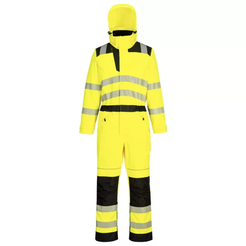 Portwest PW355 Hi-Vis vízálló jól láthatósági munkavédelmi overál - Narancs/Fekete