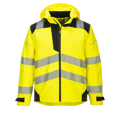 Portwest PW360 Hi-Vis Extreme vízálló jól láthatósági munkavédelmi esőkabát - Sárga/Fekete