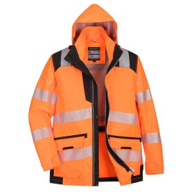   Portwest PW367 Hi-Vis 5in1 vízálló jól láthatósági munkavédelmi kabát -  Narancs/Fekete