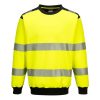 Portwest PW379 Hi-Vis környakú vasúti jól láthatósági munkavédelmi pulóver - Narancs/Fekete 