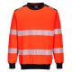 Portwest PW370 Hi-Vis cipzáras vasúti jól láthatósági munkavédelmi pulóver - Piros/Fekete 