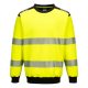 Portwest PW370 Hi-Vis cipzáras vasúti jól láthatósági munkavédelmi pulóver - Sárga/Fekete 