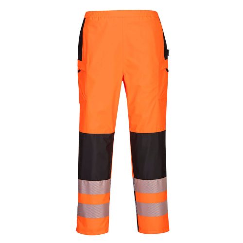 Portwest PW386 Hi-Vis női vízálló jól láthatósági munkavédelmi esőnadrág - Narancs/Fekete