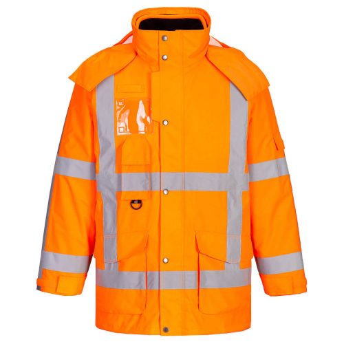 Portwest R461 RWS Hi-Vis Traffic 3in1 vízálló jól láthatósági munkavédelmi kabát - Narancs
