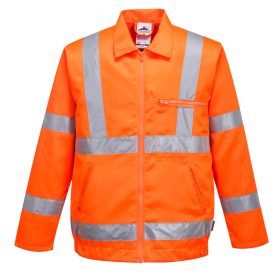   Portwest RT40 Hi-Vis Texpel bevonatú vasúti jól láthatósági munkavédelmi bomber dzseki - Narancs