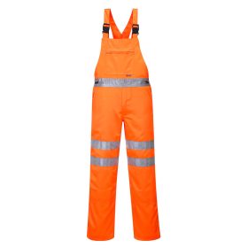   Portwest RT43 Hi-Vis Texpel bevonatú vasúti jól láthatósági munkavédelmi kantáros nadrág - Narancs