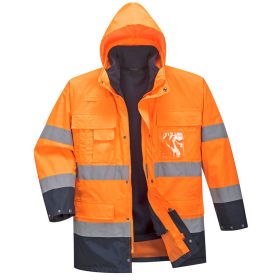   Portwest S162 Hi-Vis Lite 3in1 vízálló jól láthatósági munkavédelmi kabát -  Narancs/Navy