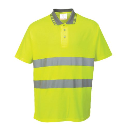 Portwest S171 Hi-Vis Cotton Comfort vasúti jól láthatósági munkavédelmi pólóing - Sárga 