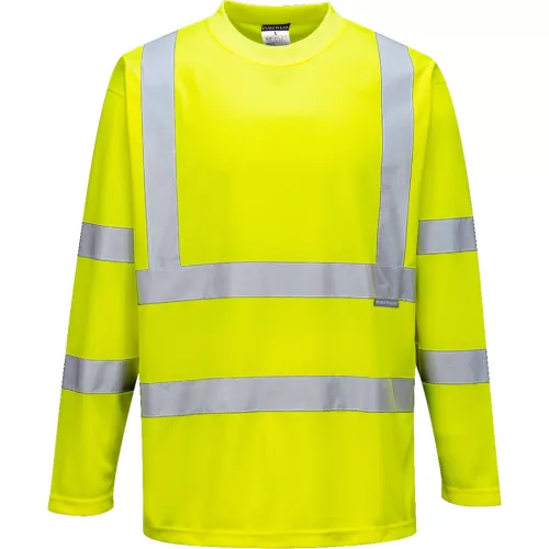 Portwest S178 Hi-Vis vasúti jól láthatósági munkavédelmi hosszú ujjú póló - Narancs