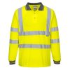 Portwest S277 Hi-Vis vasúti jól láthatósági munkavédelmi hosszú ujjú pólóing - Narancs
