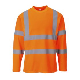   Portwest S278 Hi-Vis hosszú ujjú jól láthatósági munkavédelmi póló - Narancs