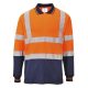 Portwest S279 Hi-Vis kéttónusú vasúti jól láthatósági munkavédelmi hosszú ujjú pólóing - Narancs/Navy