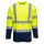 Portwest S280 Hi-Vis Cotton Comfort hosszú ujjú jól láthatósági munkavédelmi póló - Sárga/Navy