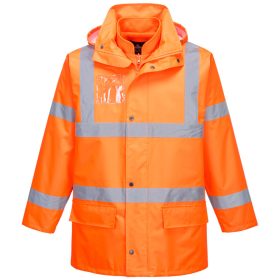   Portwest S765 Hi-Vis Essential 5in1 vízálló jól láthatósági munkavédelmi kabát - Narancs