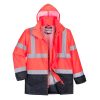 Portwest S768 Hi-Vis Executive 5in1 vízálló jól láthatósági munkavédelmi kabát - Narancs/Navy