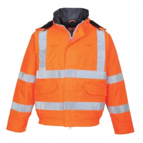   Portwest S773 Bizflame Rain Hi-Vis Antistatic FR antisztatikus vízálló jól láthatósági munkavédelmi kabát - Narancs