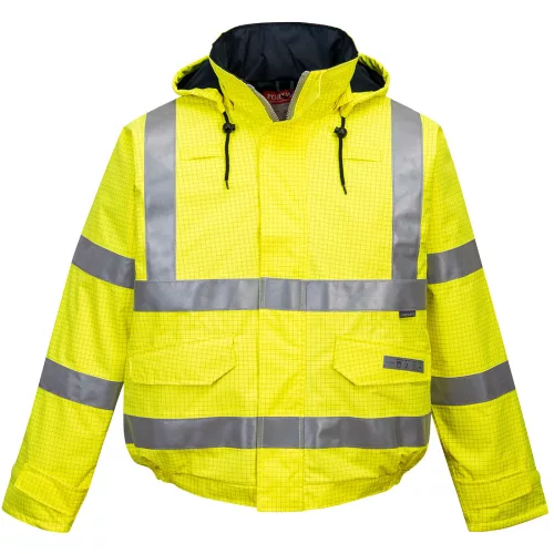 Portwest S773 Bizflame Rain Hi-Vis Antistatic FR antisztatikus vízálló jól láthatósági munkavédelmi kabát - Narancs