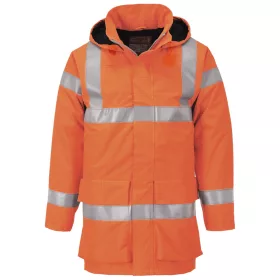   Portwest S774 Bizflame Rain Hi-Vis Multi Lite antisztatikus vízálló jól láthatósági munkavédelmi kabát - Narancs