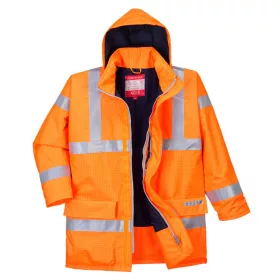   Portwest S778 Bizflame Rain Hi-Vis antisztatikus vízálló jól láthatósági munkavédelmi kabát - Narancs