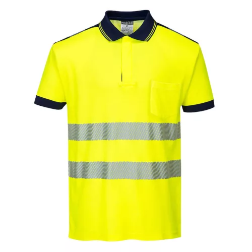 Portwest T180 Hi-Vis vasúti jól láthatósági munkavédelmi pólóing - Narancs/Fekete