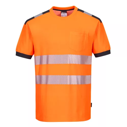Portwest T181 Hi-Vis jól láthatósági póló - Narancs/Fekete