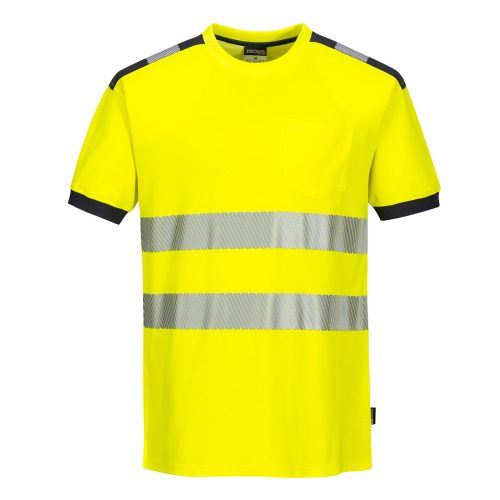 Portwest T181 Hi-Vis jól láthatósági póló - Sárga/Szürke