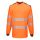 Portwest T185 Hi-Vis vasúti jól láthatósági munkavédelmi hosszú ujjú póló - Narancs/Fekete