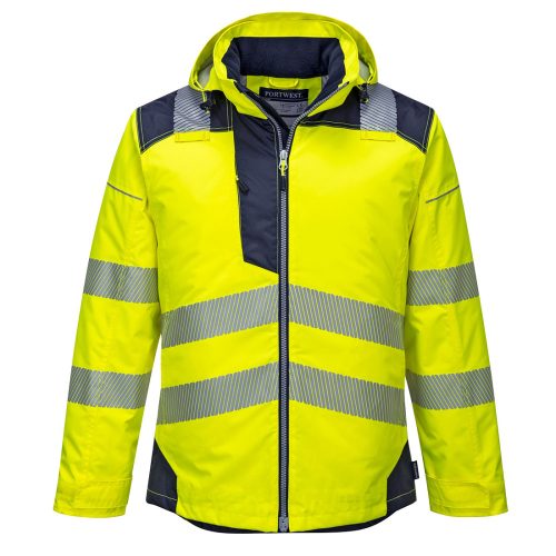 Portwest T400 Hi-Vis vízálló jól láthatósági munkavédelmi télikabát -  Narancs/Fekete