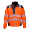 Portwest T402 Hi-Vis vízálló jól láthatósági munkavédelmi softshell kabát - Narancs/ Fekete